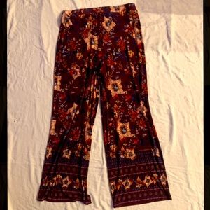 Flowered Wide Leg Pants